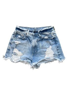 Women’s-Juniors High-Rise Light Wash Distressed Arizona Jean Co Shorts Size 5